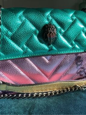 Kurt Geiger-INSPIRED Rainbow Metallic Quilted Chain Bag 🌈 Statement Crossbody